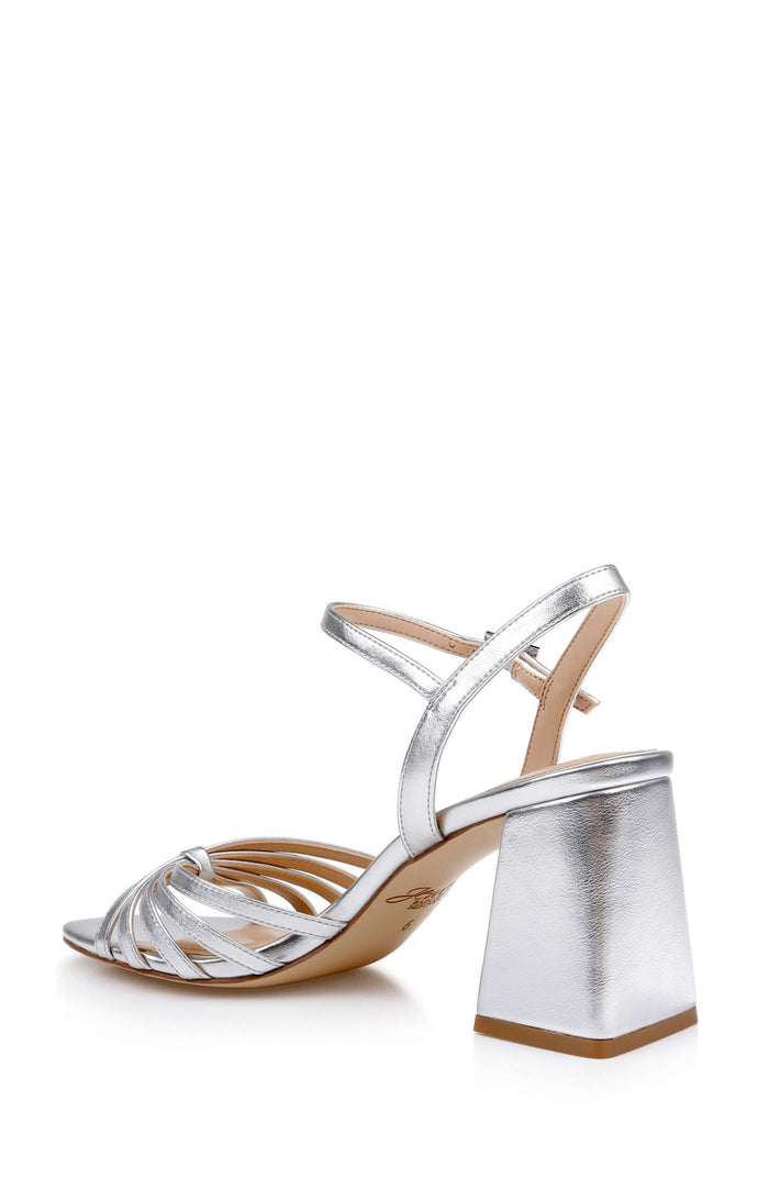 Silver Leather | Patience Block Heel Sandal Back Side