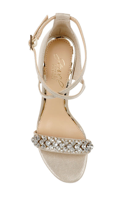Gold | Penny Crystal Embellished Block Heel Top