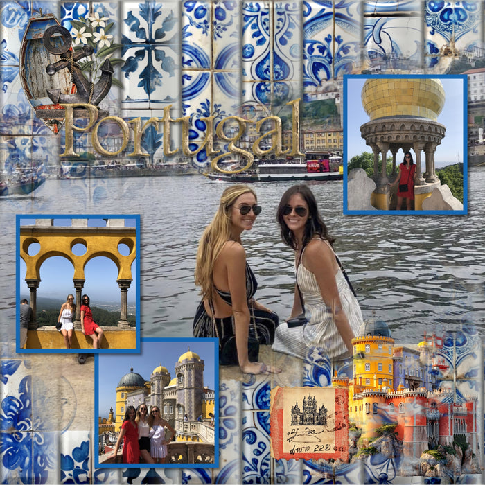 Portuguese Adventure Wood Alpha Digital Scrapbook Kit