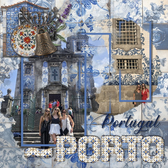 Portuguese Tile Alpha Digital Scrapbook Kit