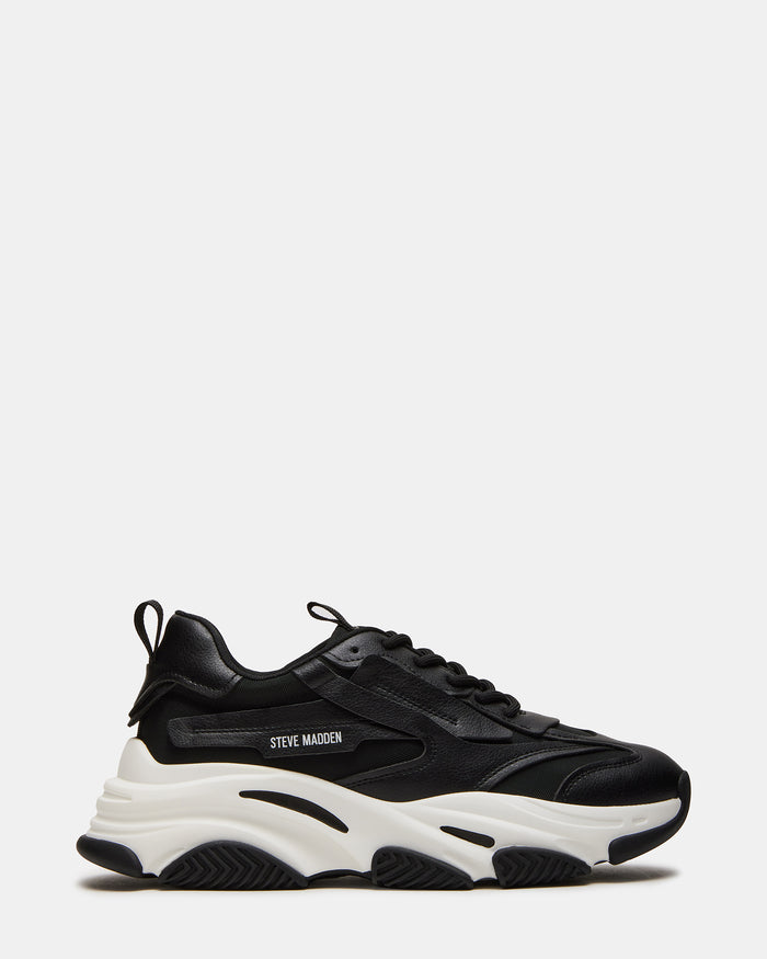 POSSESS Black Multi Low-Top Lace-Up Men's Sneaker | Steve Madden