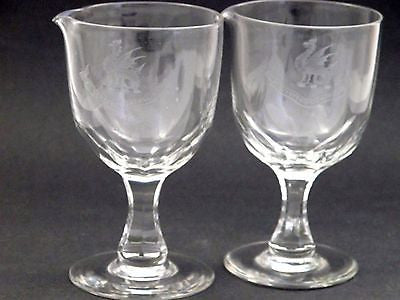pouring glass goblet VINCIT VERITAS TRUTH CONQUERS COPPER WHEEL ENGRAVE - O'Rourke crystal awards & gifts abp cut glass