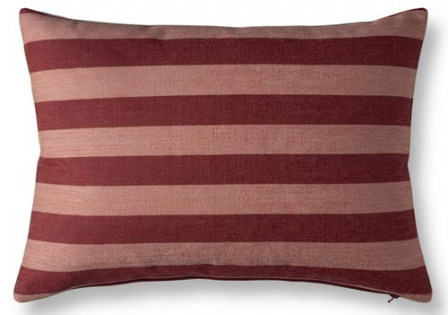 Ready to Ship, 12x16 Hanson Stripe Pillow Cover in Raspberry, Schumacher Textiles