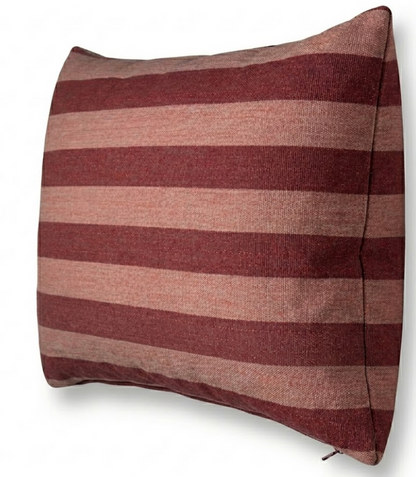 Ready to Ship, 12x16 Hanson Stripe Pillow Cover in Raspberry, Schumacher Textiles