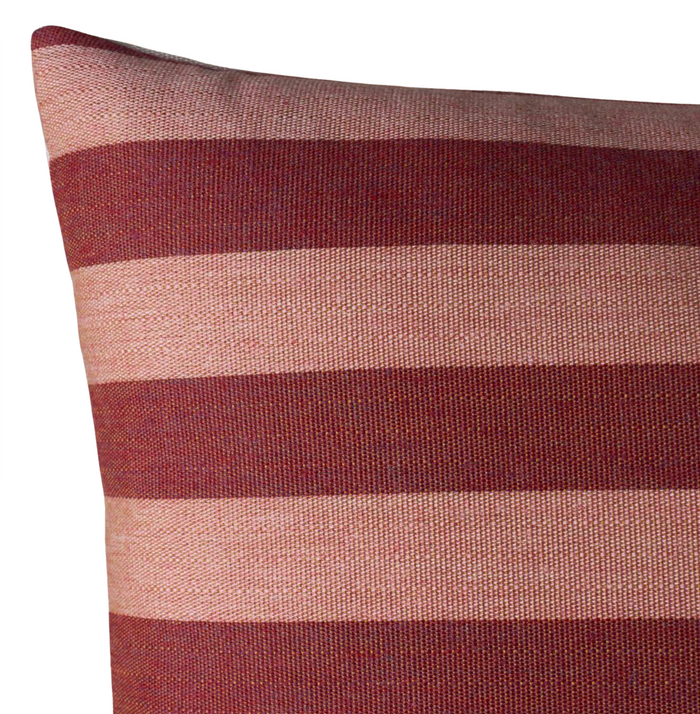 Ready to Ship, 12x16 Hanson Stripe Pillow Cover in Raspberry, Schumacher Textiles