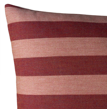 Ready to Ship, 12x16 Hanson Stripe Pillow Cover in Raspberry, Schumacher Textiles
