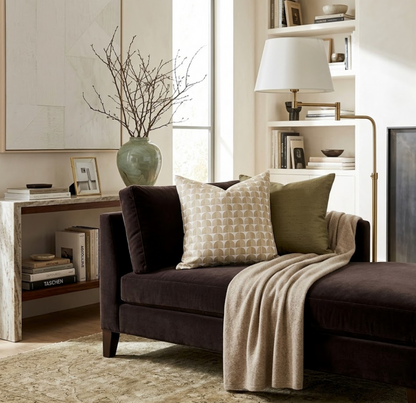 Ready to Ship, 22x22 Solsbury Pillow Cover in Beige