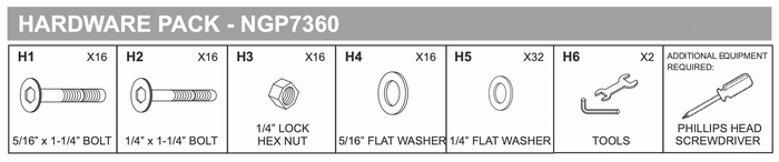 Replacement Part NGP7360 Hardware Pack