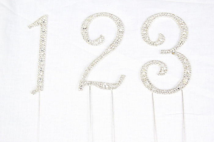 1 pc-Rhinestone Numbers Cake Topper (0-9)