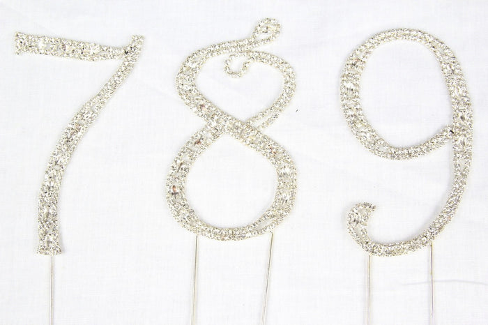 1 pc-Rhinestone Numbers Cake Topper (0-9)