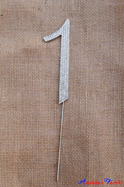 1 pc-Rhinestone Numbers Cake Topper (0-9)