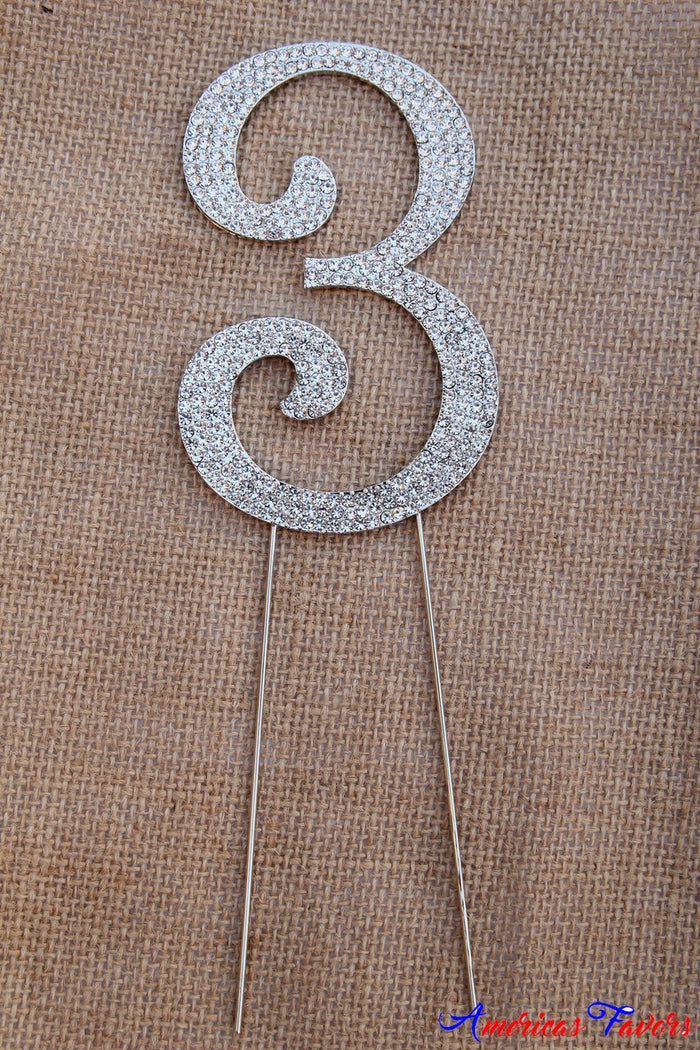 1 pc-Rhinestone Numbers Cake Topper (0-9)