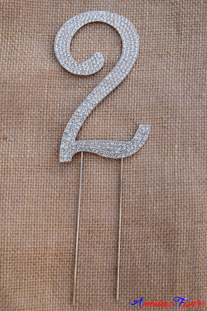 1 pc-Rhinestone Numbers Cake Topper (0-9)