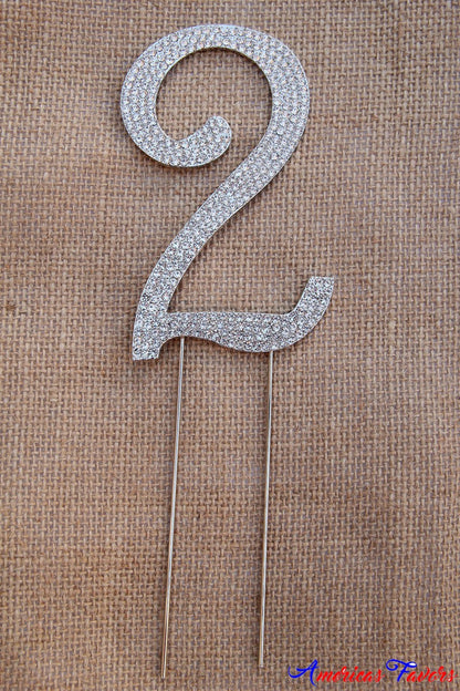 1 pc-Rhinestone Numbers Cake Topper (0-9)