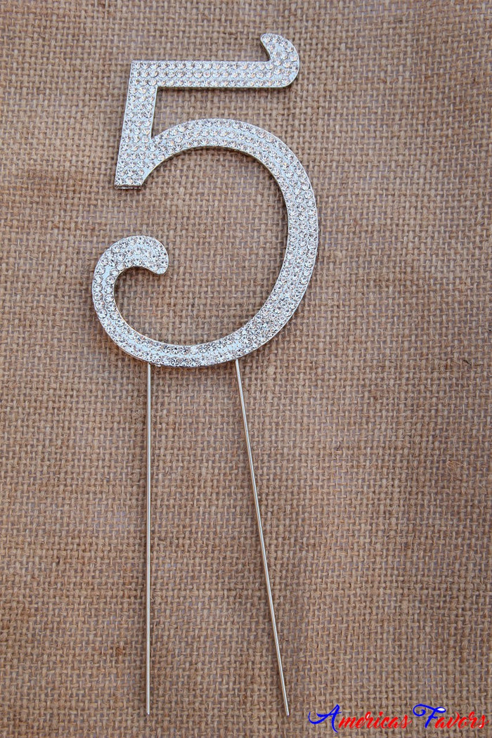 1 pc-Rhinestone Numbers Cake Topper (0-9)
