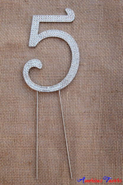 1 pc-Rhinestone Numbers Cake Topper (0-9)