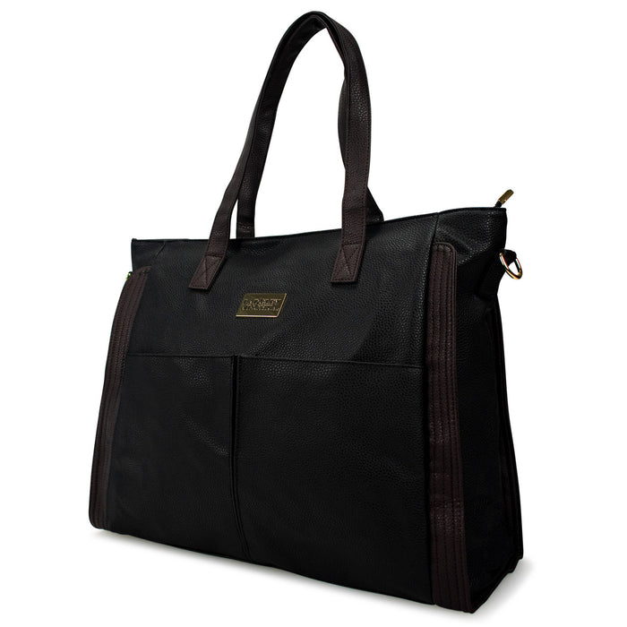 Black | Rose Vegan Leather Travel Tote Weekender Bag