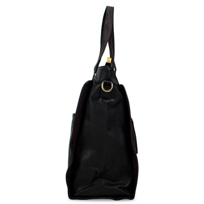 Black | Rose Vegan Leather Travel Tote Weekender Bag
