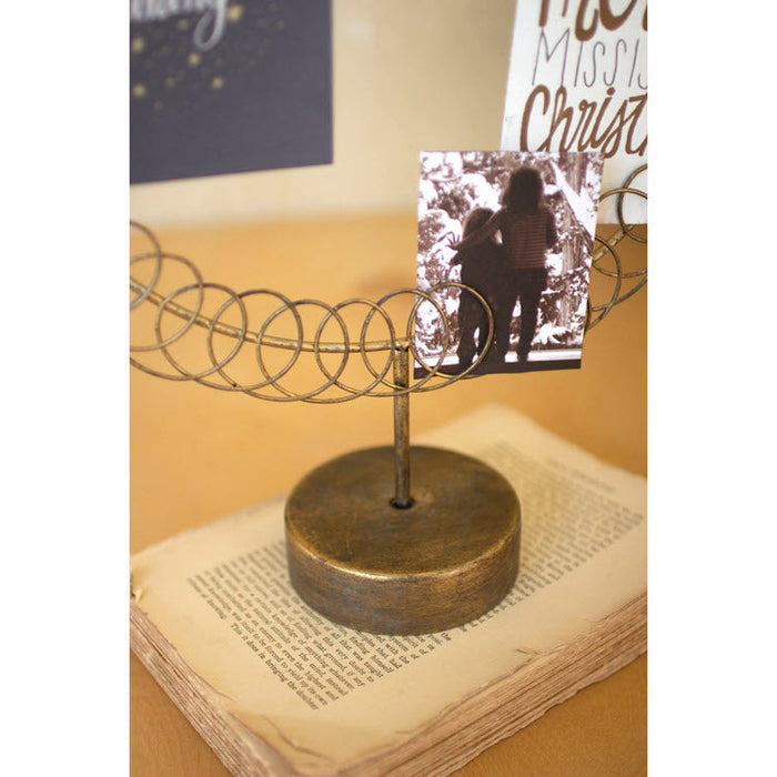 Round Wire Christmas Card Holder on Stand