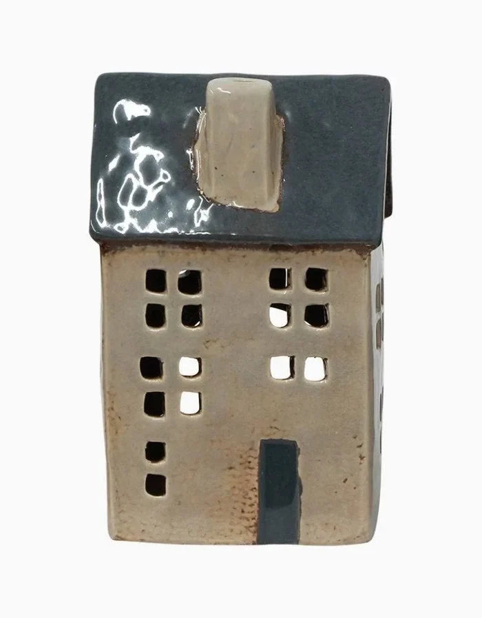 Saint Malo Tea Light House Blue Roof