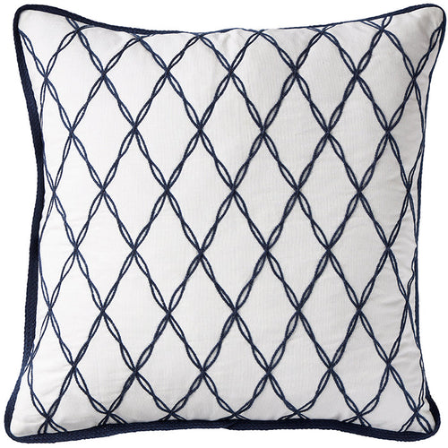 Santorini Lattice Navy Cushion