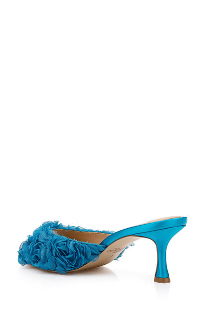 Blue Blue | Scarlet Kitten Heel Mule Sandals Back Side
