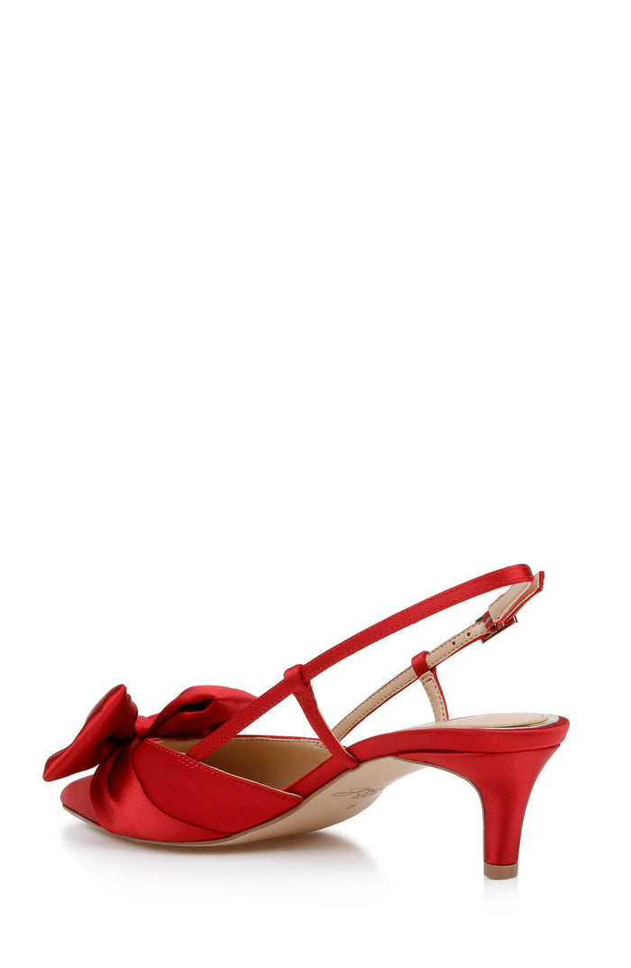 Red | Shoshana Slingback Pumps Back Side