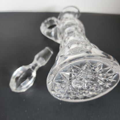 Signed Bergen cut glass abp Antique handled cruid