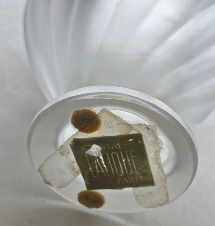 Signed Lalique Frosted Bird vase