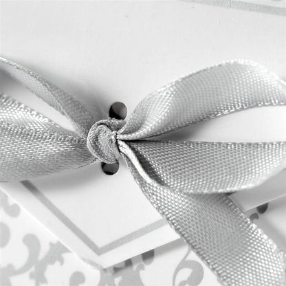 Silver Wedding Favor Envelope Bag with Ribbon (50 Pcs)