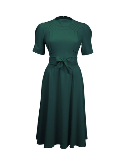 1940s Stanwyck Dress - Racing Green