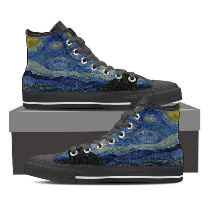 Starry Night High Top Shoes Men-KaboodleWorld
