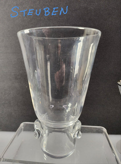 Steuben Signed vase Glass 7.75"