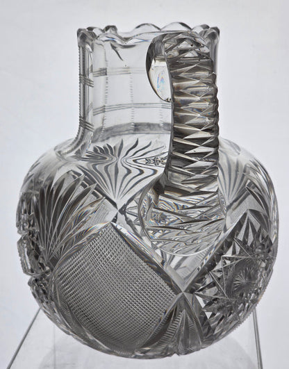 Straus ABP cut glass pitcher American brilliant blown blank