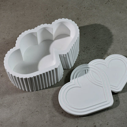 Striped Double Heart Storage Resin Mold