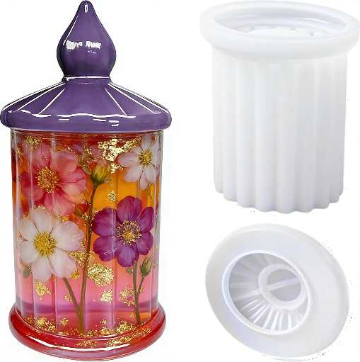 Striped Storage Jar Resin Mold