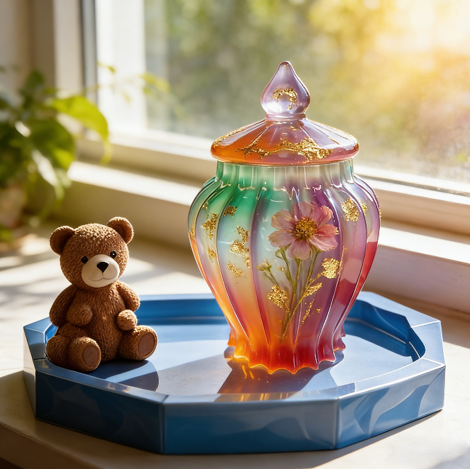 Striped Storage Jar Resin Mold