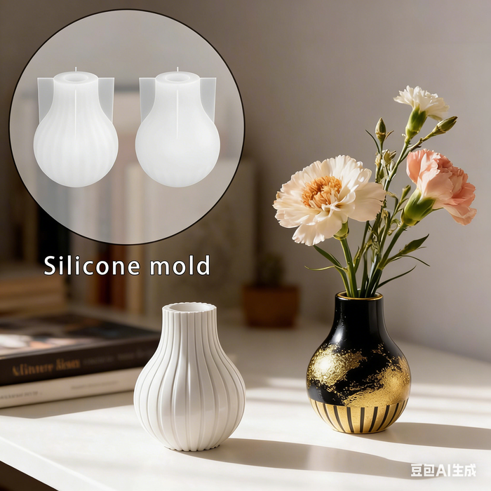 Striped Vase Resin Mold