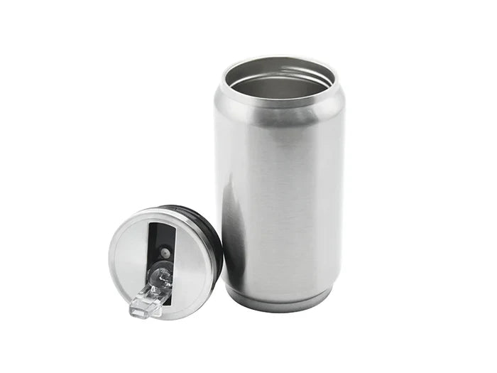 Sublimation 10oz/300ml Stainless Steel Coke Can with Straw(Silver)