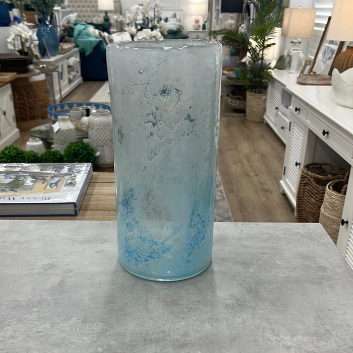 Tall blue vase