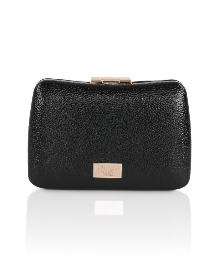 Black | Tatum Faux Leather Clutch Back