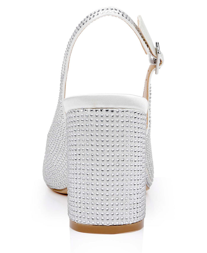 Ivory Black | Tatum Slingback Block Heels with Capped Toe Back
