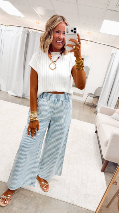 The Verity Stripe Denim Pants