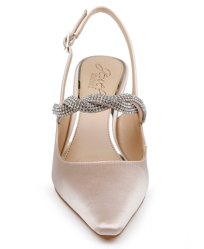 Champagne | Tierney Braided Slingback Pumps