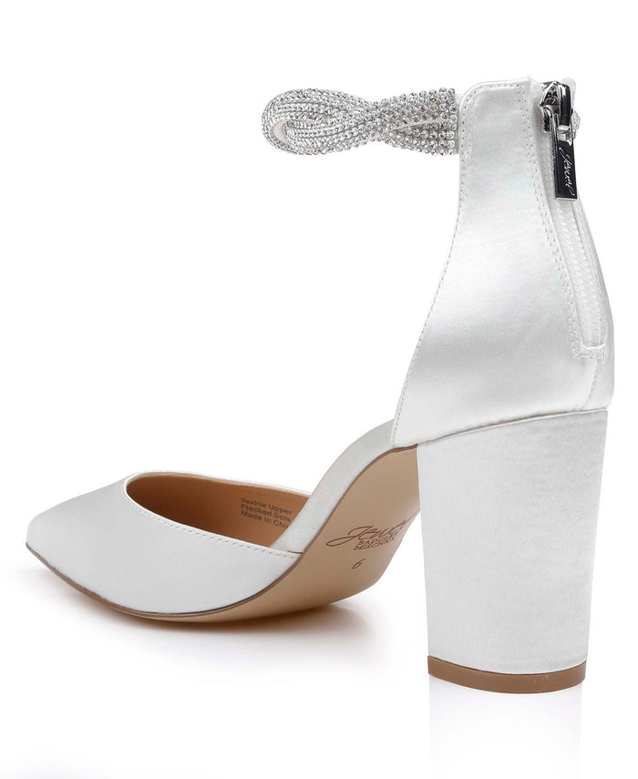 Ivory | Tinsley Pointed Toe Block Heel Pumps