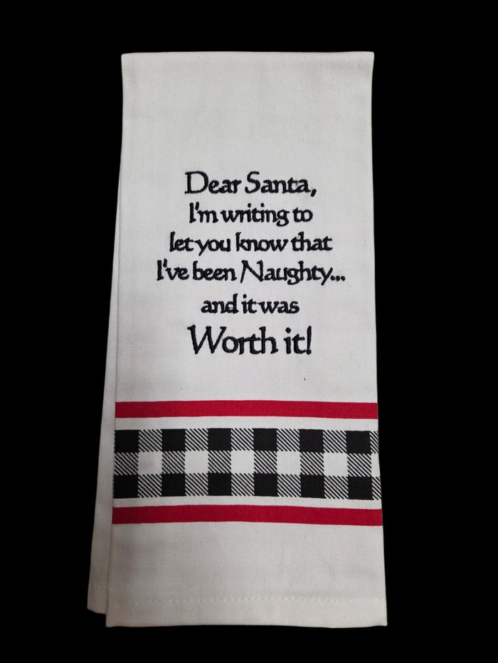 Towel - Christmas - Embroidered Bistro Towels with Funny Quotes