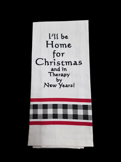 Towel - Christmas - Embroidered Bistro Towels with Funny Quotes