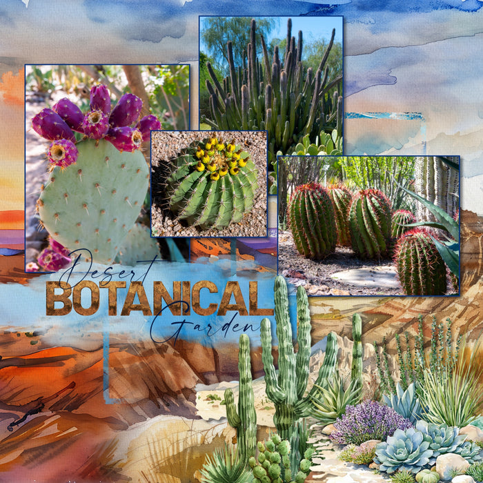 Travel Scenic Watercolor Digital Scrapbook Bundle