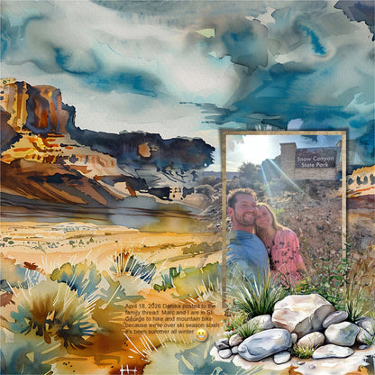 Travel Scenic Watercolor Digital Scrapbook Bundle