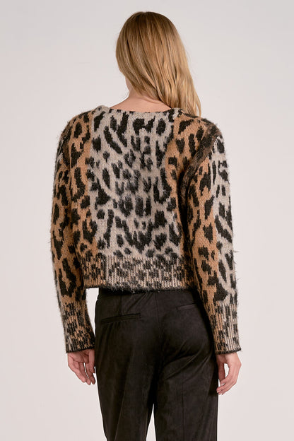 Elan Cheetah Sweater Cardigan